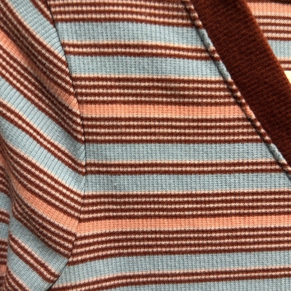 Madewell Fine Ribbed Henley Striped Long Sleeve Top Size XXS - Picture 5 of 9